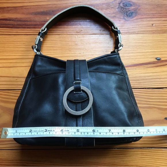 Ann Taylor Black Leather Silver Magnet Closure, EUC, 10” - Picture 6 of 12